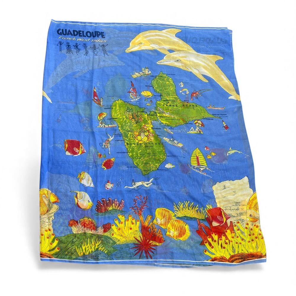 Rima Beachworld Sheer Sarong French West Indies Map Print